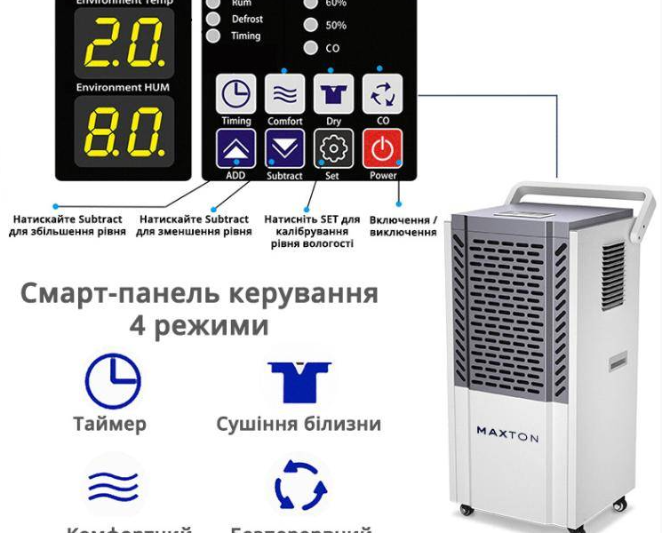 Maxton MX-90L – потужний промисловий осушувач повітря для великих приміщень