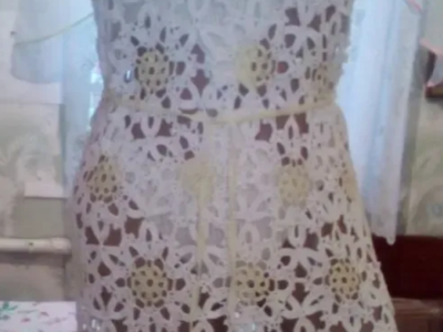 Продам ажурное платье вязанное крючком.