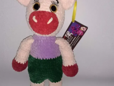 Мягенький плюшевый бычок