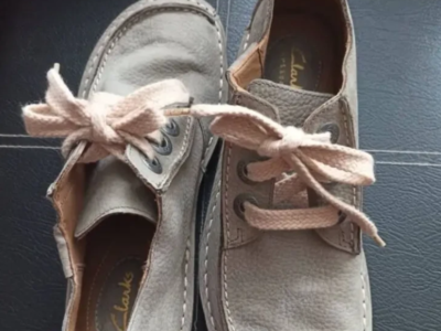 Clarks artisan Удобные женские туфли на шнурке кожа серые