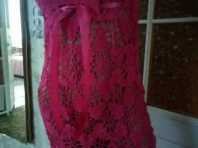 Ажурное платье вязанное крючком