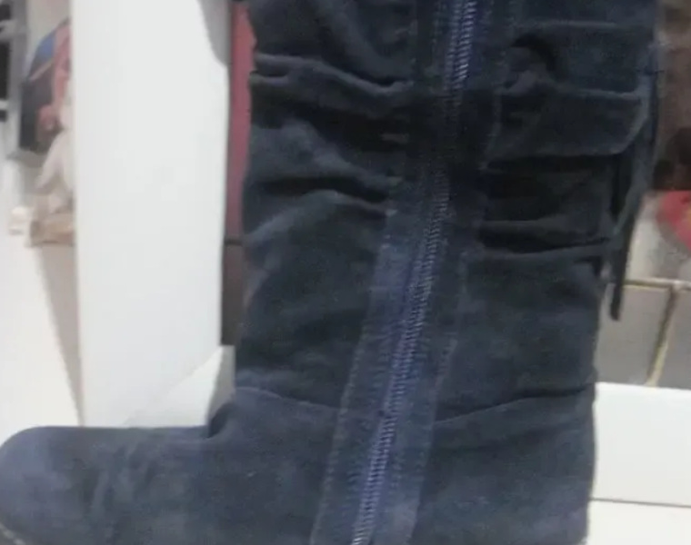 Детские замшевые сапоги Dami темно-синего цвета 31размер