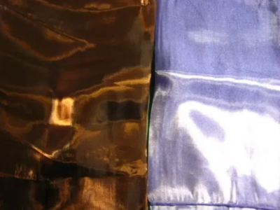 Ткань органза сиреневая, коричневая, однотонная, глянец, 0.3 м