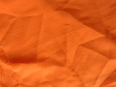Ткань шифон оранжевый рыжий, отрез 24 на 90 см
