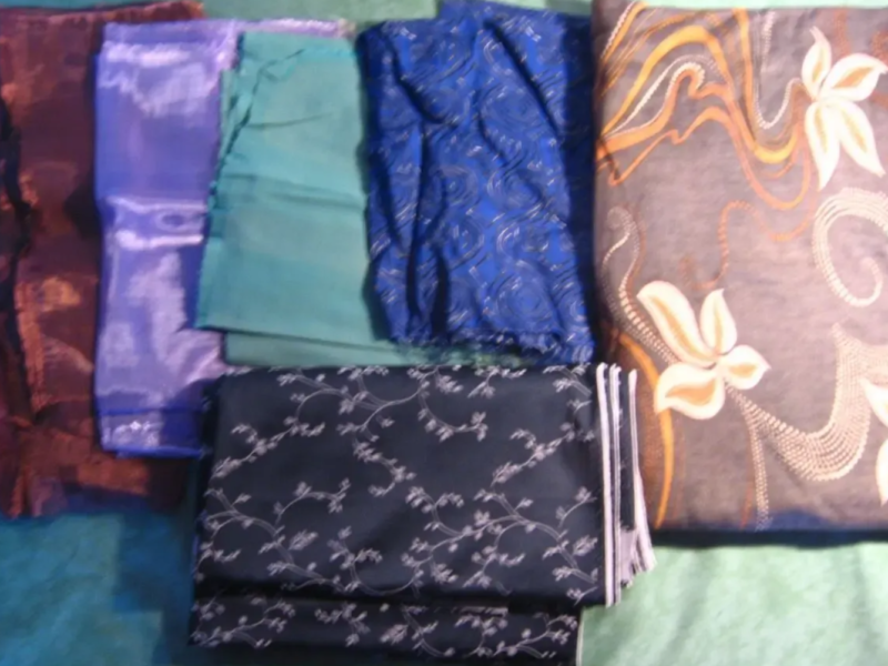 Ткань органза сиреневая, коричневая, однотонная, глянец, 0.3 м