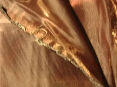 Ткань шифон 30 см органза сиреневая с графитным оттенком. торг