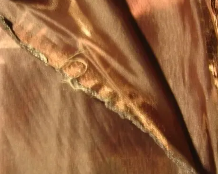 Ткань шифон 30 см органза сиреневая с графитным оттенком. торг