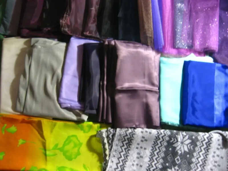 Ткань шифон 30 см органза сиреневая с графитным оттенком. торг