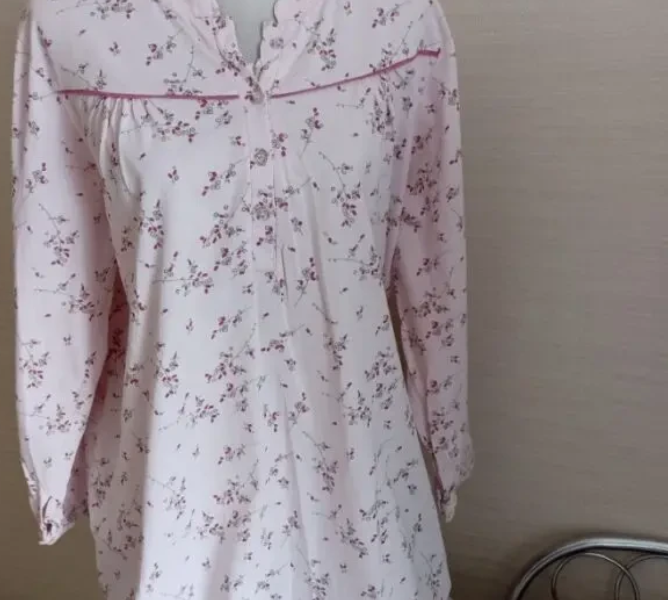 Ellen Amber Ночная рубашка женская трикотажная длинный рукав хлопок L