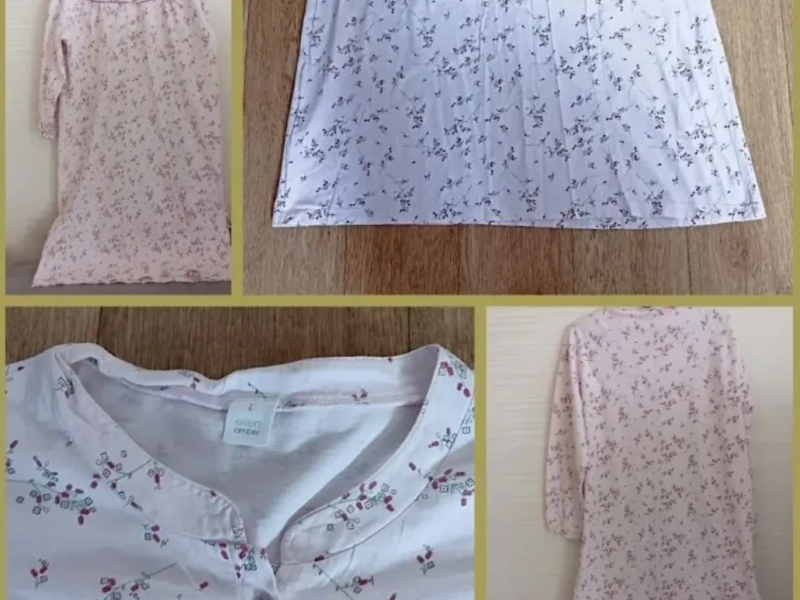 Ellen Amber Ночная рубашка женская трикотажная длинный рукав хлопок L