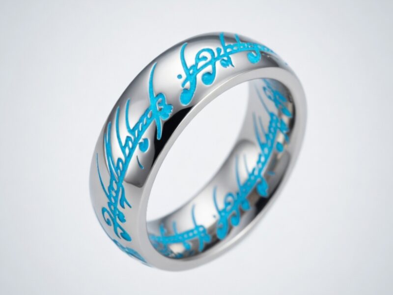 Кольцо Всевластия — светится в темноте бирюзовым. Размер 12. Новое