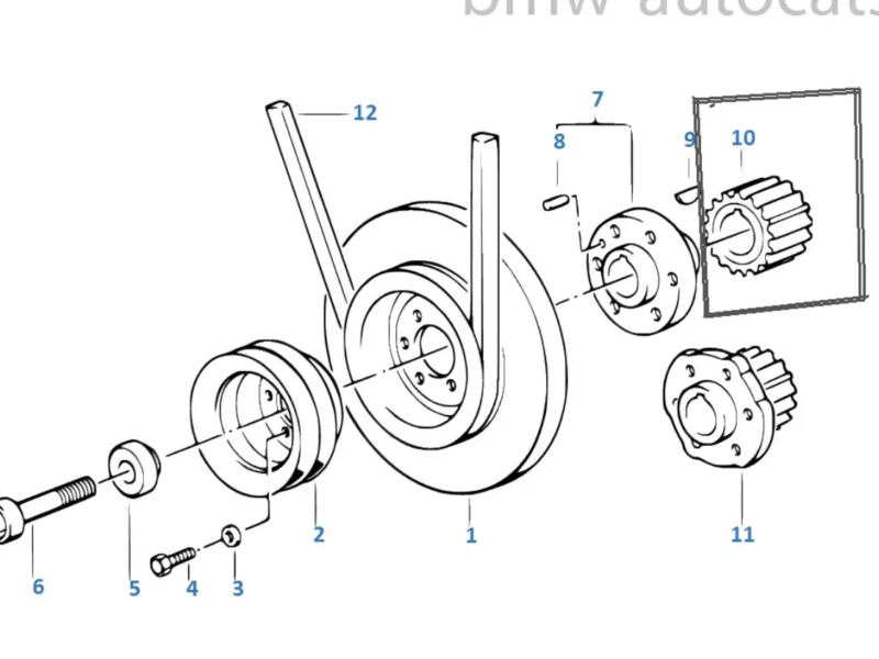 BMW 1272385, Шестерня коленвала БМВ, M20, оригинал, BMW 11211272385